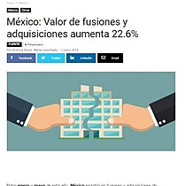 Mxico: Valor de fusiones y adquisiciones aumenta 22.6%